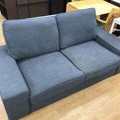 美品！グレーの2人掛けファブリックソファ ☆ジモティ割あり☆ イケア 2人掛けソファ グレー グレー H90×W186×