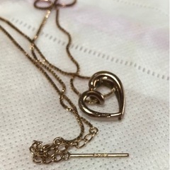 4℃ ハートネックレス ピンクゴールド ヨンドシー silverの画像