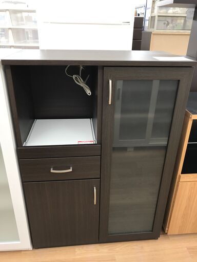 ★ジモティ割あり★ ニトリ 食器棚 茶 H115×W80×D40 クリーニング済み KJ1143