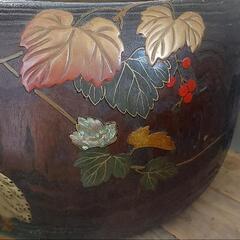 桐火鉢２個  高さ21cm 直径35cm の画像