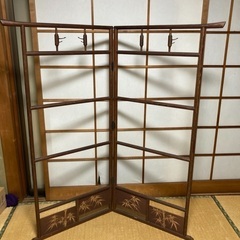 木製和風ハンガーラック　折りたたみ式