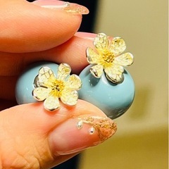 ear PAPILLONNER【WEB限定】ボールキャッチ2WAYピアスフラワーの画像
