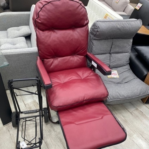 合皮　ソファーチェア　レッド　イタリア製