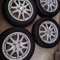 スタッドレスタイヤ　ダンロップ　ウインターマックス　155/65R14 アルミホイール　4本セット