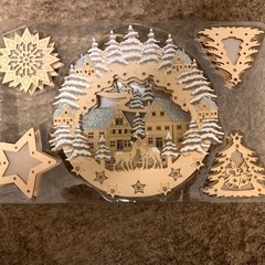 クリスマス　ウッド　デコレーションの画像