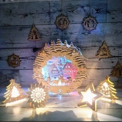 クリスマス　ウッド　デコレーション