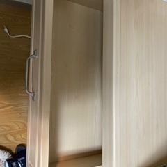 中古キッチン　レンジ台収納棚　ナチュラル色の画像