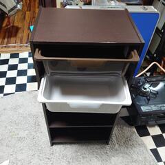 【リサイクルサービス八光　田上店】ダークブラウン　引き出し付カラーBOXの画像