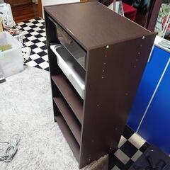 【リサイクルサービス八光　田上店】ダークブラウン　引き出し付カラーBOXの画像