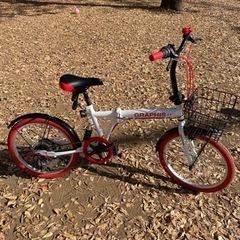 【お取り引き終了】20インチ 折りたたみ自転車（白）