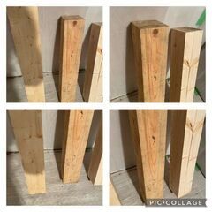 角材　10.5㎝×10.5㎝　長さ95㎝／66㎝／62㎝　3本セット　＃24851の画像