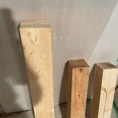 角材　10.5㎝×10.5㎝　長さ95㎝／66㎝／62㎝　3本セット　＃24851の画像