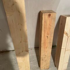 角材　10.5㎝×10.5㎝　長さ95㎝／66㎝／62㎝　3本セット　＃24851の画像