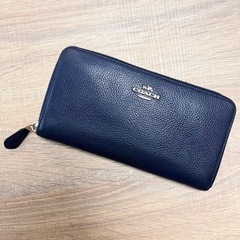 コーチ 長財布 財布 ネイビー レディース