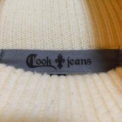 【美品 70%OFF】Cook jeans メンズ ケーブル編み タートルネック セーター M オフホワイトの画像