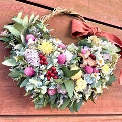 ユーカリ紫陽花リース g＠d