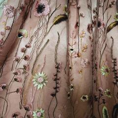 レーススカート　ピンク　フラワーの画像