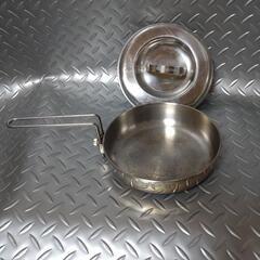 ☆キャンプ【廃盤品】無骨な肉厚ステンレス　フライパン　クッカー