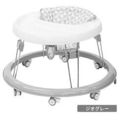 《美品　歩行器　ベビーウォーカー　ホワイト　グレー》