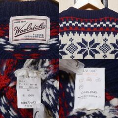 【 ウールリッチ　ノルディック　セーター 】 WOOLRICH ネイビー　総柄　の画像