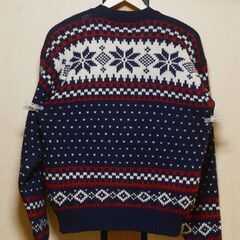 【 ウールリッチ　ノルディック　セーター 】 WOOLRICH ネイビー　総柄　の画像