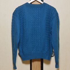 【 ケーブルニット　セーター 】　ターコイズ　厚手　ニット　ブルー　青系の画像