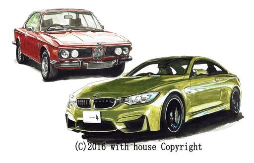 GC-238 BMW 3.0csi/M4 限定版画 直筆サイン有 額装済 作家 平右ヱ門