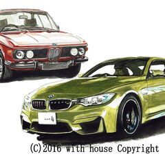GC-238 BMW 3.0csi/M4 限定版画 直筆サイン有 額装済 作家 平右ヱ門