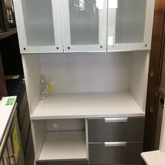 入江木工 キッチンボード リオ90 幅89cm 食器棚 レンジ台 システムキッチンボード おしゃれ スチームオーブン対応 3枚扉 ガラス扉 堺市 石津【ジャングルジャングルサカイ石津店】