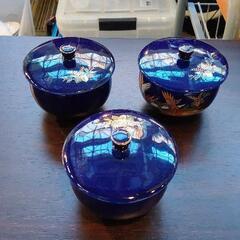 1218-051 [食器 ]蓋つき湯呑み3客