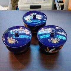 1218-049 [食器 ]蓋つき湯呑み3客