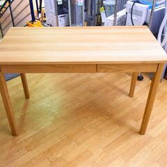 無印良品 木製デスク オーク材 幅110cm 引出付（MUJI デスク） 無印良品 木製デスク オーク材 幅110cm 引出し付き ナチュラル 学習机