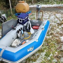 アキレスゴムボート　魚群探知機　セット