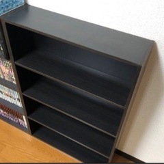スリム本棚　木製　ダークブラウン②
