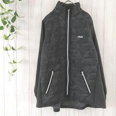 FILA【L】ナイロンジャケット アウター 長袖 ダウン 内起毛 迷彩 暖かい の画像