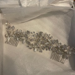 【購入価格28600円】ヘッドドレス　結婚式　シルバー