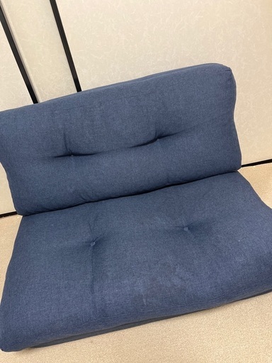 ローソファ ソファベッド ネイビー