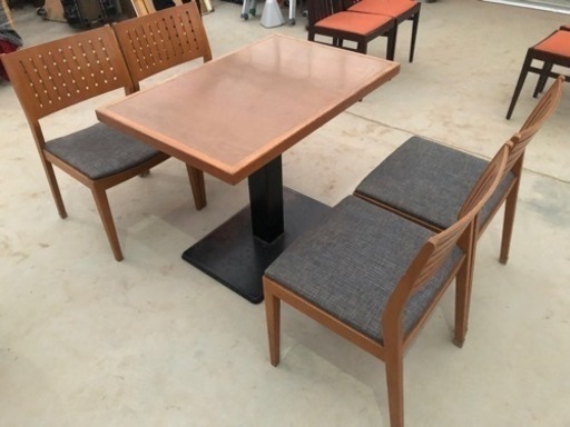 ダイニングカフェ使用 テーブル&チェア4脚