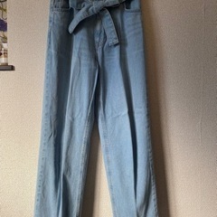 MiraOwen ウエストリボン付きデニム