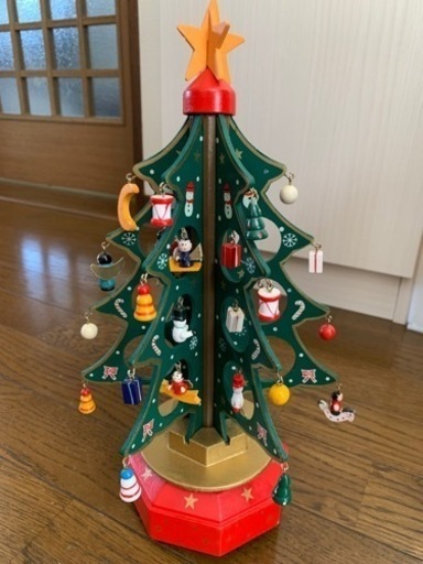 クリスマス木製オーナメントツリー\u0026オルゴール　クリスマスツリー