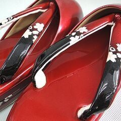 ☆ 未使用保管品 冬草履 レディース LL寸 現代屋 赤系 防寒草履 成人式 和装小物 冬用 和装 和服 着物 レッド系 札幌 東区 北20条店の画像