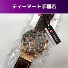 未使用 CURREN メンズ腕時計 クロノグラフ ブラウン系 M...