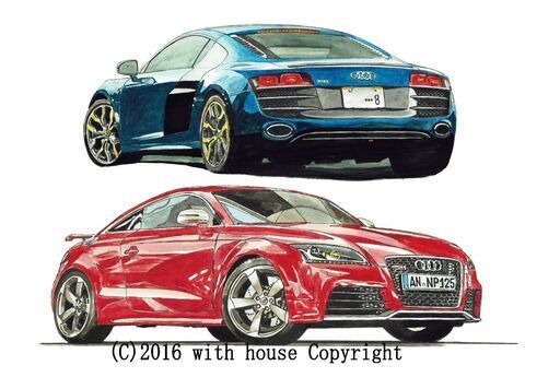 GC-250 アウディTT/R8 限定版画 直筆サイン有 額装済 作家 平右ヱ門