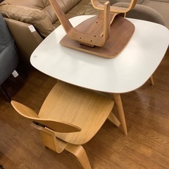 ダイニング3点セット カリモク60+ D36350HS プライウッドチェア ナチュラル