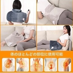 ホットマット 電気パッド 肩 省エネ 4way 首/肩/背中/腹/ひざ 電気肩当て 電気マット 電気毛布６段階温度調整 タイマー機能付き 加熱パッド の画像
