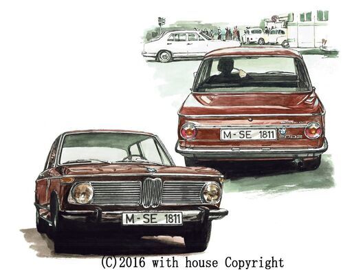 GC-259 BMW 2002 限定版画 直筆サイン有 額装済 作家 平右ヱ門