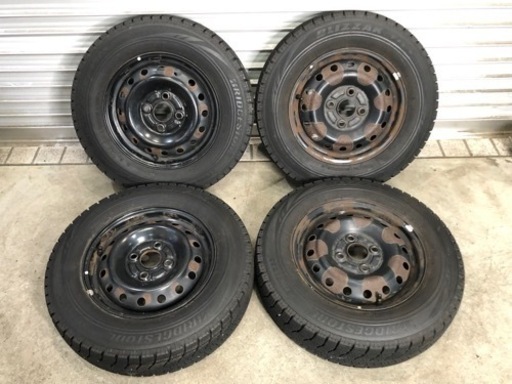 ① 18年製 バリ山‼️ 145/80R13 ブリジストン ブリザックVRX ダイハツ鉄ホイール スタッドレス