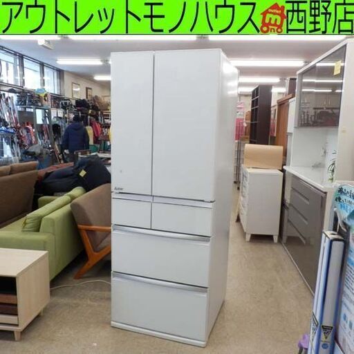 三菱 冷蔵庫 600L 2019年製 6ドア MR-WX60E-W 自動製氷 白系 MITSUBISHI フレンチドア 大型 大容量 札幌市 西区