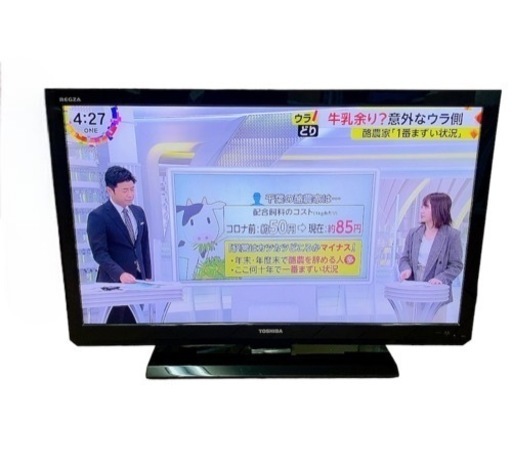 ?[動作品]TOSHIBA TOSHIBA 液晶テレビ 40A2 40型 REGZA レグザ B-CASカード付き リモコンなし 中古