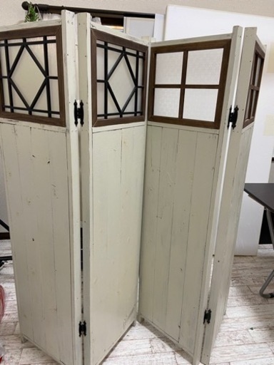 ☆お取引中☆【最終お値下げ】シャビー パーテーション 2枚 衝立 ヴィンテージ